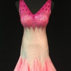 "Pink Taffy" Ombre Smooth or International Ballroom gown by Elle Designs